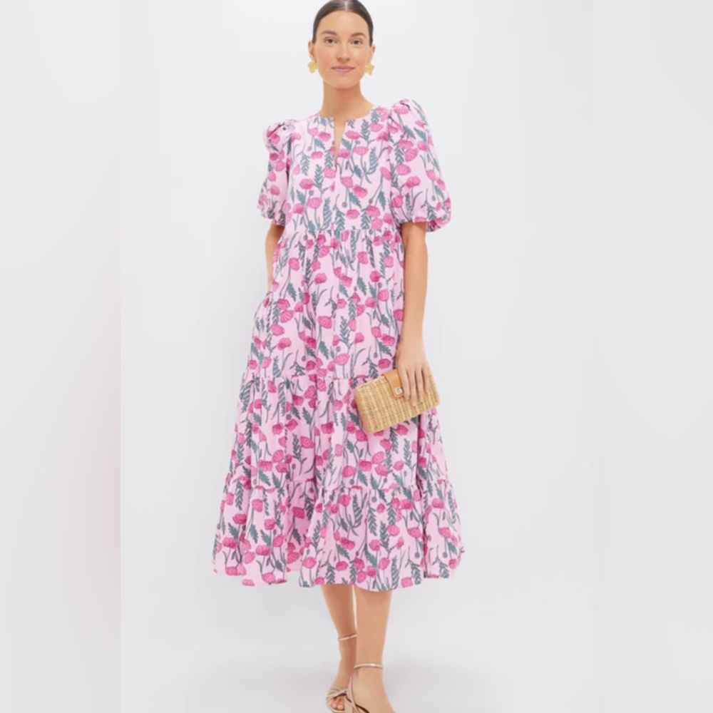 Tuckernuck HYACINTH HOUSE Pink Amaryllis Floral Cisco Maxi Dress